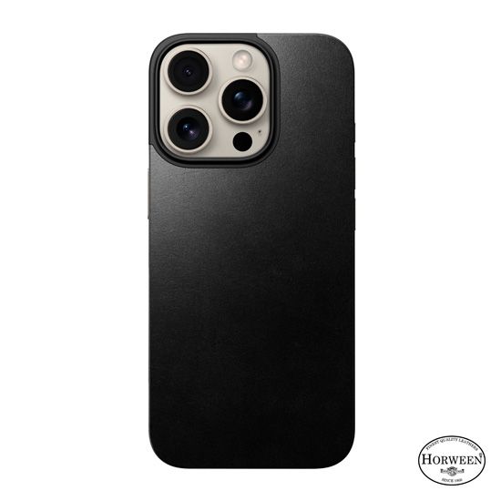 Funda trasera magnética de piel iPhone 16 Pro Negra - Nomad