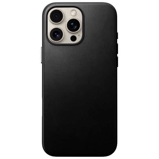 Funda de piel tradicional iPhone 16 Pro Max Negra - Nomad