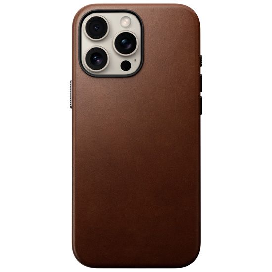 Funda de piel tradicional iPhone 16 Pro Max Marrón - Nomad