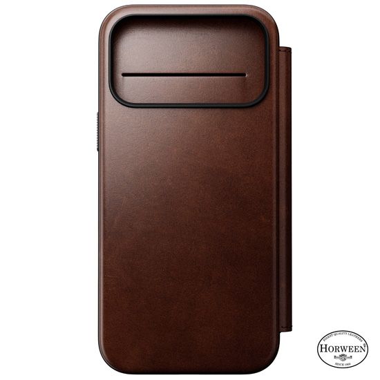 Funda Folio de piel Modern Horween iPhone 17 Pro Max Rustic Brown - Nomad
