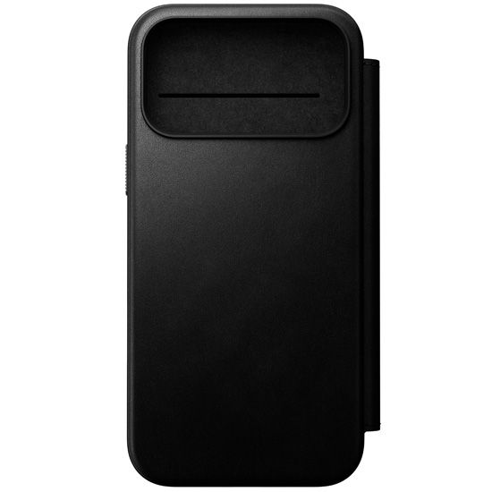 Funda Folio de piel Modern iPhone 17 Pro Max Negra - Nomad