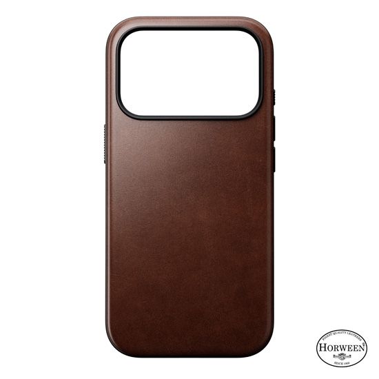 Funda de piel Modern Horween iPhone 17 Pro Rustic Brown - Nomad
