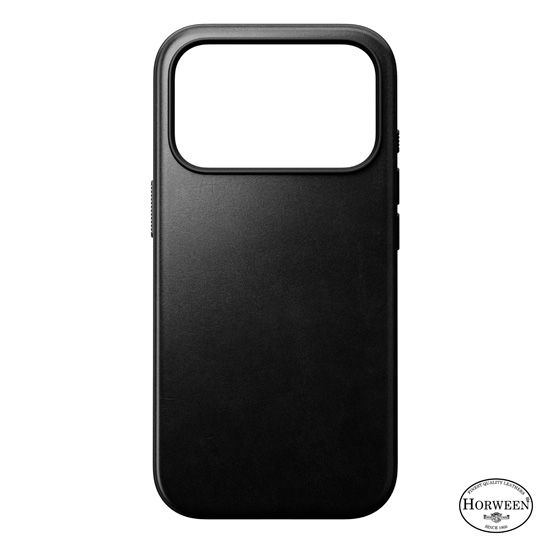 Funda de piel Modern Horween iPhone 17 Pro Negra - Nomad