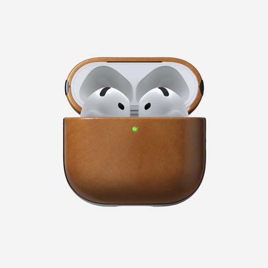 Funda Modern Leather AirPods 4 Tan - Nomad