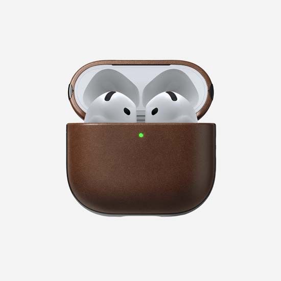 Funda Modern Leather AirPods 4 Marrón - Nomad