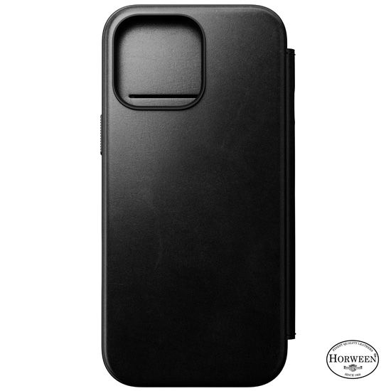 Funda Folio de piel Modern Horween iPhone 16 Pro Max Negra - Nomad