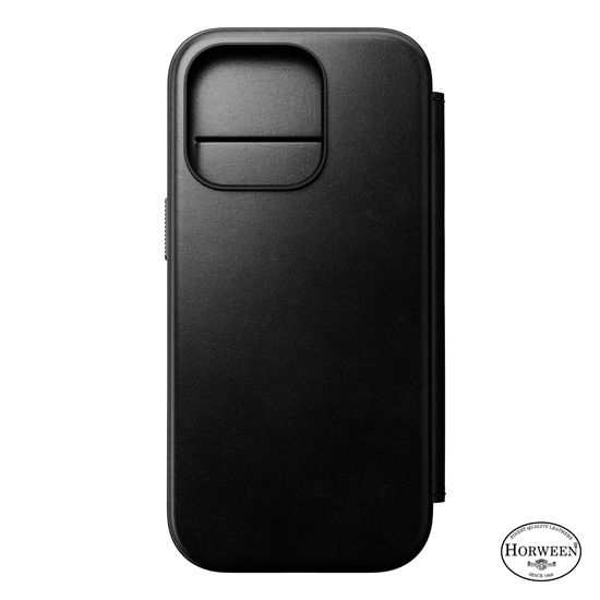 Funda Folio de piel Modern Horween iPhone 16 Pro Negra - Nomad