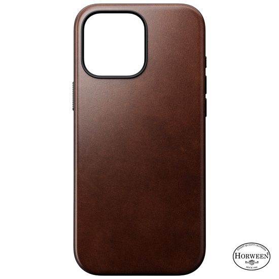 Funda de piel Modern Horween iPhone 16 Pro Max Marrón - Nomad