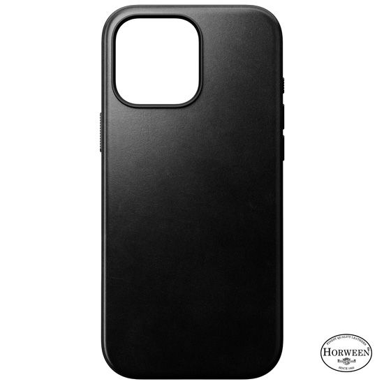 Funda de piel Modern Horween iPhone 16 Pro Max Negra - Nomad