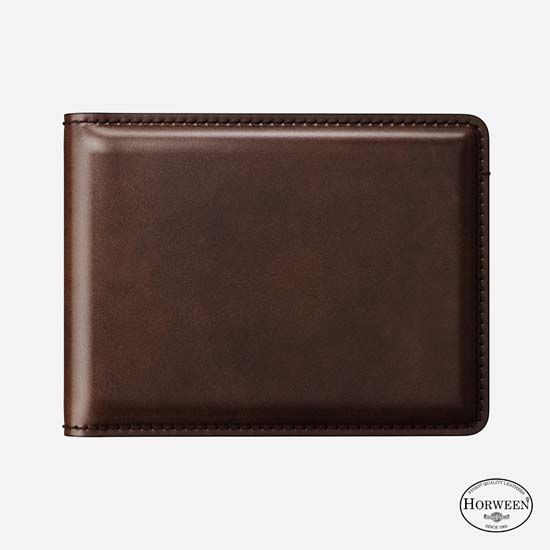 Cartera bifold de cuero Horween Marrón - Nomad