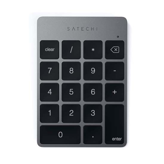 Teclado numérico Bluetooth recargable de aluminio Slim Space Grey - Satechi