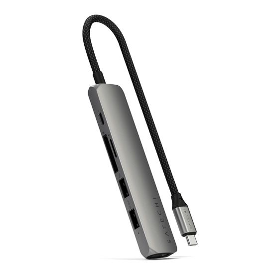 Adaptador multipuerto USB-C Slim 6-en-1 Space Gray - Satechi