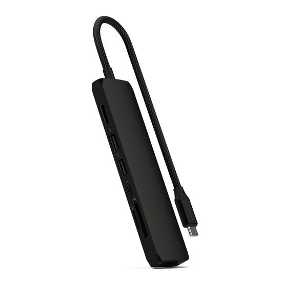 Adaptador multipuerto USB-C Slim 7-en-1 con Ethernet Negro - Satechi