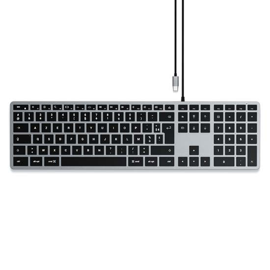 Slim W3 Wired USB-C AZERTY Keyboard - Space Grey - Satechi