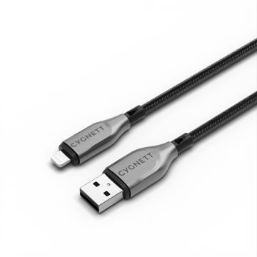 Cable Armoured Lightning a USB-A (1 m) Negro