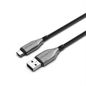 Cable Armoured USB-C a USB-A (2 m) Negro