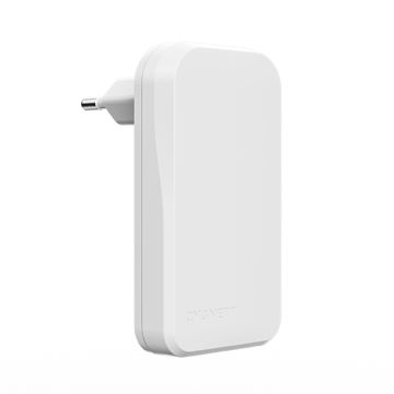  Cargador de pared delgado GaN de 30 W con dos puertos USB‑C Blanco