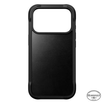 Rugged Funda de piel Horween iPhone 17 Pro Negra