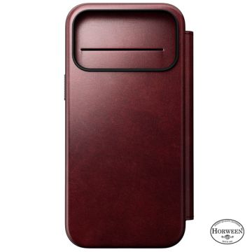 Funda Folio de piel Modern Horween iPhone 17 Pro Max Burgundy