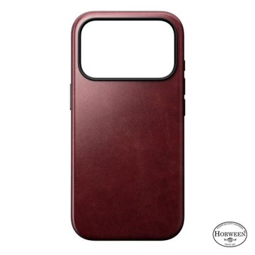 Funda de piel Modern Horween iPhone 17 Pro Burgundy