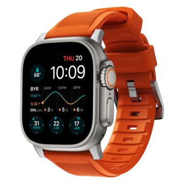 Rugged Apple Watch V2 44/45/46/49mm Silver/Orange