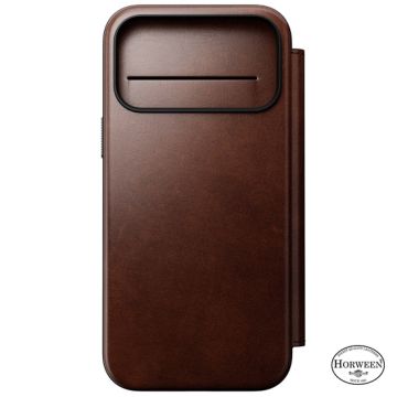 Funda Folio de piel Modern Horween iPhone 17 Pro Max Rustic Brown