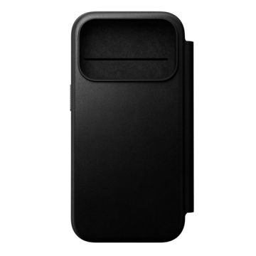 Funda Folio de piel Modern iPhone 17 Pro Negra