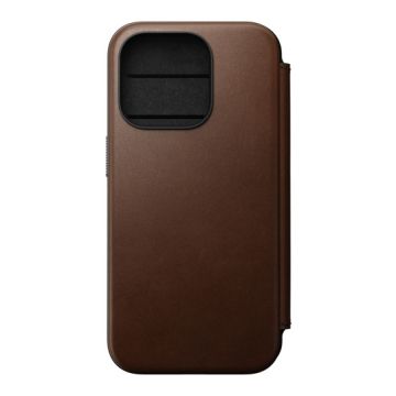 Modern Leather Folio iPhone 15 Pro Marrón
