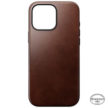 Funda de piel Modern Horween iPhone 16 Pro Max Marrón