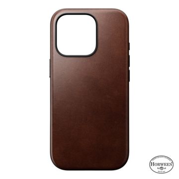 Funda de piel Modern Horween iPhone 16 Pro Marrón