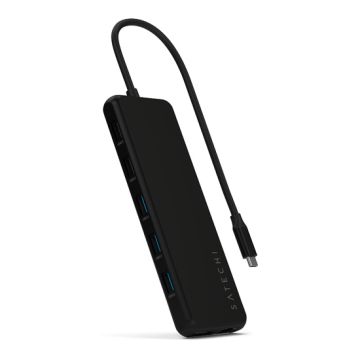 Adaptador multipuerto USB-C 13-en-1 con triple pantalla Negro