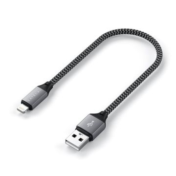 USB-A to lightning cable (0,25 m) Grey