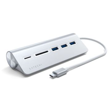 TYPE-C ALUMINUM USB 3.0 HUB & CARD READER Silver